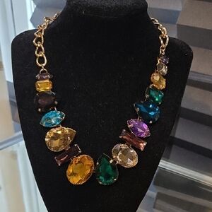 Elegant Multicolor Gemstone Necklace 16"